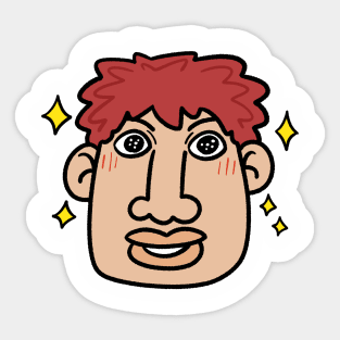 red hair guy is happy when see you Sticker